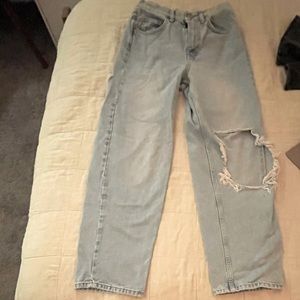 wide leg baggy high rise BDG light wash jeans